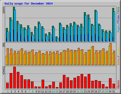 Daily usage for December 2024