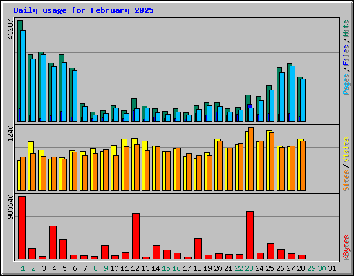 Daily usage for February 2025