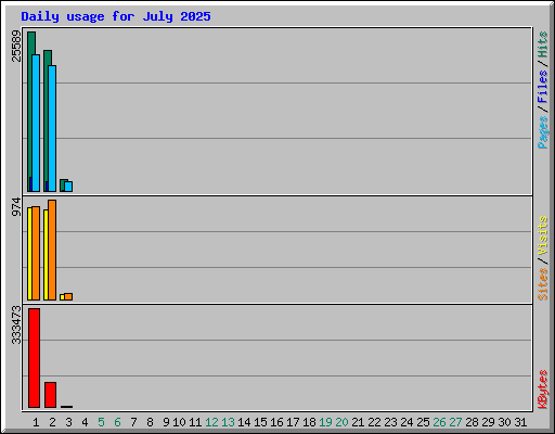 Daily usage for July 2025